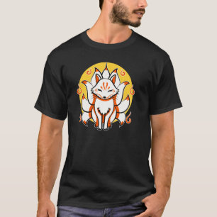 Camiseta Kitsune Japonês Kami Inari Fox Protetor Tempel S