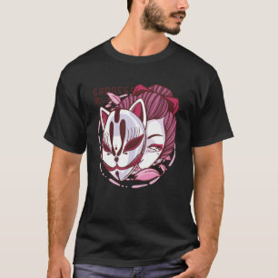 Camiseta Kitsune, o Japonês Nine Tailed Fox Mask Traditio