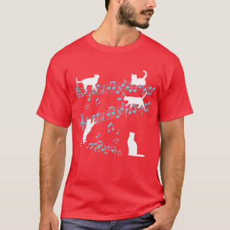 Camiseta Kitten Cat Love Reproduzindo Notas Musicais