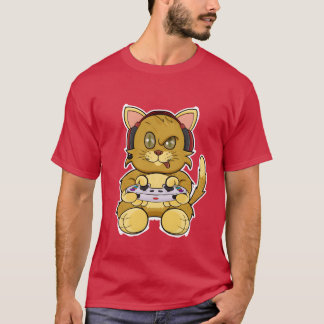 Camiseta Kitten Cat With Gaming Controller I Funny Gaming f