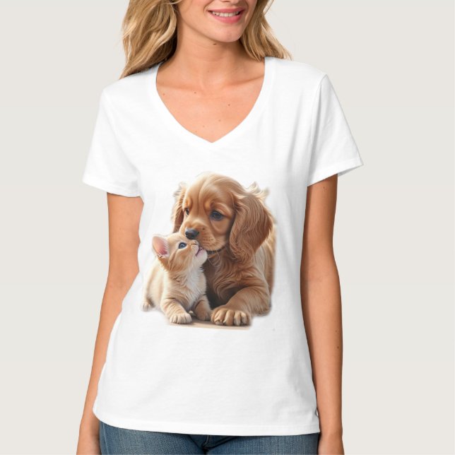 Camiseta Kitten e Puppy (Frente)