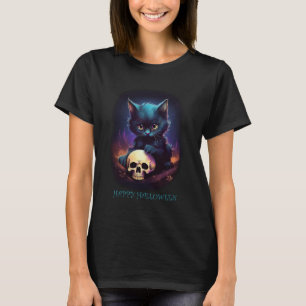 Camiseta Kitten Halloween Skull
