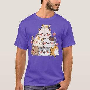 Camiseta Kitten Japonês Funny Kawaii Anime Neko Ramen Cat