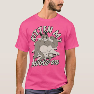 Camiseta Kitten My Swole On - Muscle Gym Levantando E Bodyb