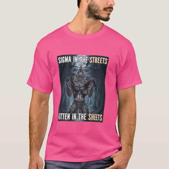 Camiseta Kitten Nas Folhas Sigma Funny Alpha Werewolf Wo (Frente)