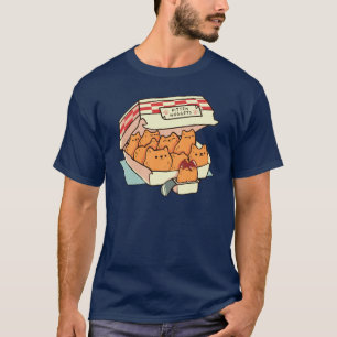 Camiseta Kitten Nuggets Fast Food Cat garota retrô