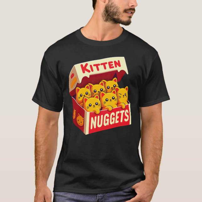 Camiseta Kitten Nuggets Food Pun Cat Lover Gift Chicken Nug (Frente)