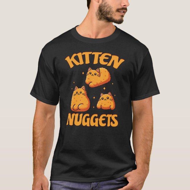 Camiseta Kitten Nuggets Humor Cats & Snack Lovers Cat (Frente)
