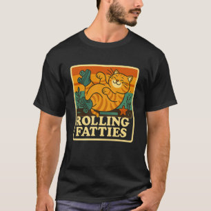 Camiseta Kitten Patinadora Retro Kit de Gorduras Engraçadas