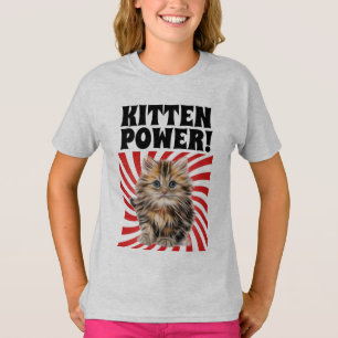 Camiseta KITTEN POWER, T-shirts de gatos, T-shirts de crian