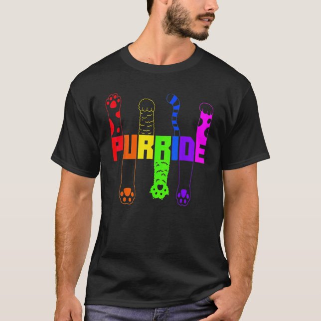 Camiseta Kitten Purride Cat Paw LGBT Awareness Pride Month  (Frente)