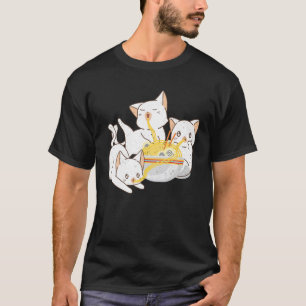 Camiseta Kitten Ramen Kawaii Anime Cat Japonês Ramen Noodl