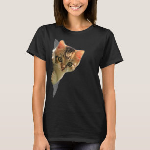 Camiseta Kitten Torn Cloth Cat Proprietário do Gato Lady 1