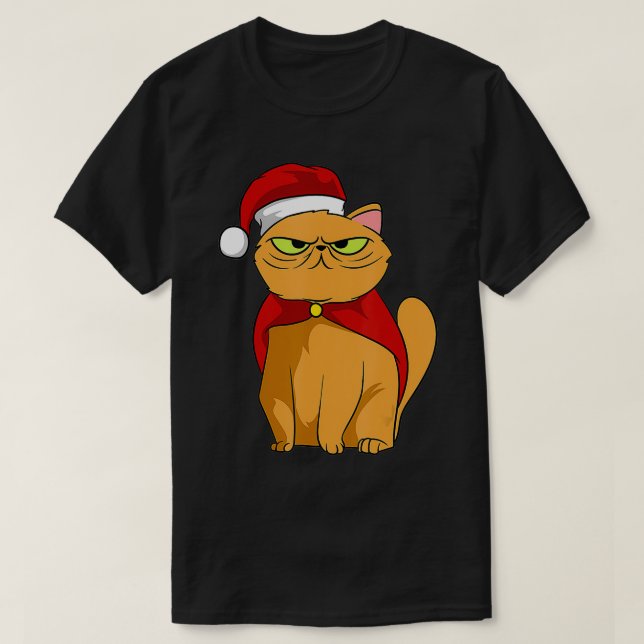 Camiseta Kittens Christmas cat with evil eye grumpy cats  (Frente do Design)