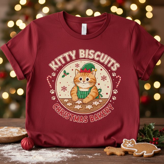 Camiseta Kitty biscuits christmas Bakery Cat meme T-Shirt (Criador carregado)