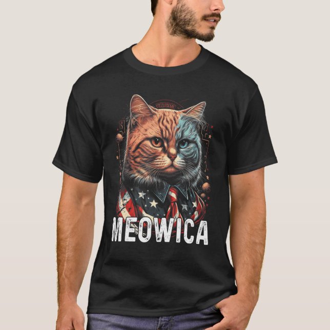 Camiseta Kitty Cat 4th Of July Meowica USA Patriotic Indepe (Frente)