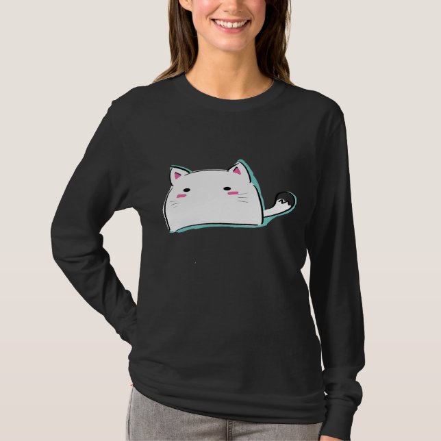Camiseta Kitty Illustration Cute Cat  Adorable (Frente)