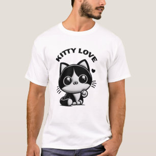Camiseta Kitty Love: Noir Gatinho Fofo