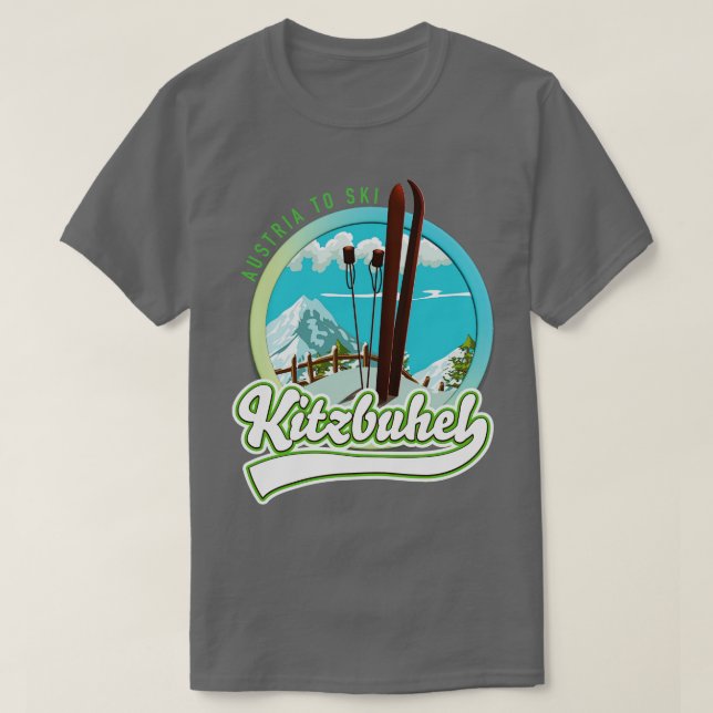 Camiseta Kitzbuhel áustria para esquiar (Frente do Design)