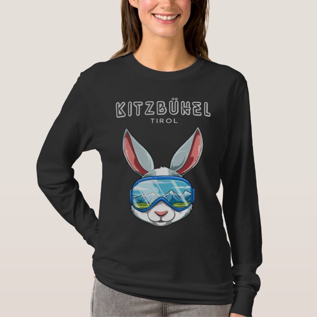 Camiseta Kitzbühel Tirol Austria Retro Ski Rabbit (Frente)