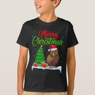 Camiseta Kiwi - Árvore de Natal Luz Engraçado Xmas Kiwi Bi