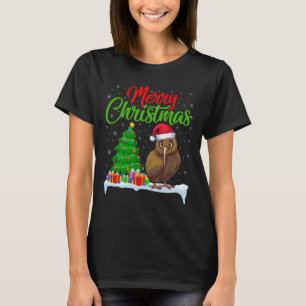 Camiseta Kiwi - Árvore de Natal Luz Engraçado Xmas Kiwi Bi