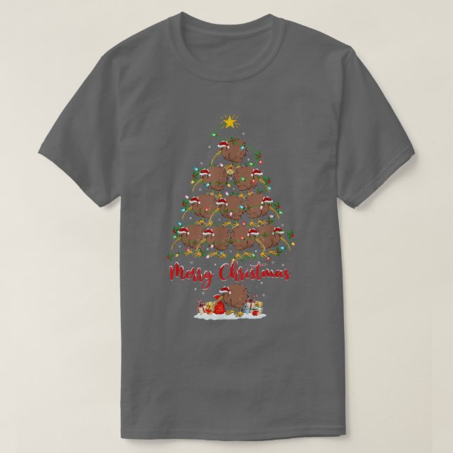 Camiseta Kiwi Bird Xmas Matando Papais noeis Kiwi Natal (Frente do Design)