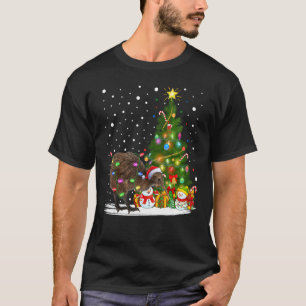 Camiseta Kiwi Bird Xmas Tree Lighting Papais noeis Kiwi Bir