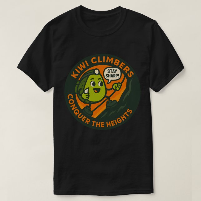 Camiseta Kiwi Climbers Conquer The Heights (Frente do Design)