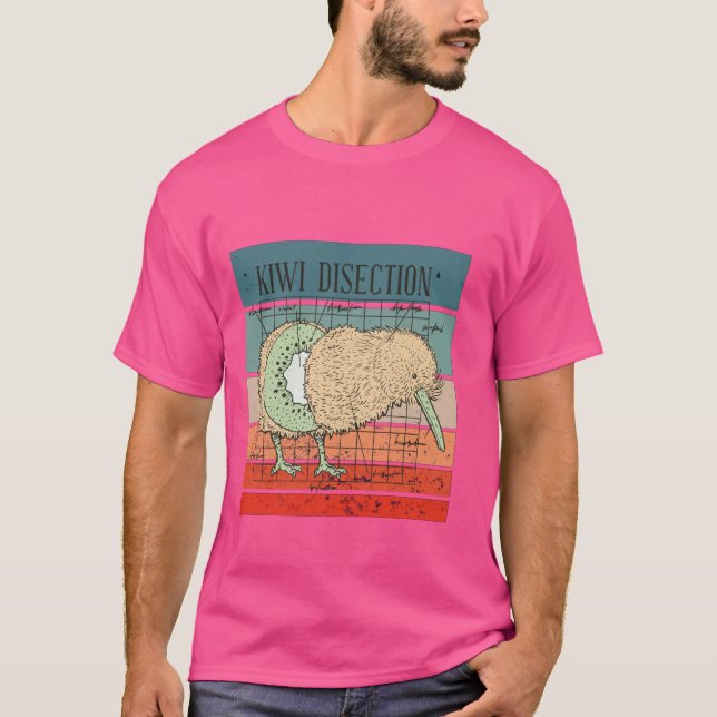 Camiseta Kiwi dissecando aves frutas anatomia aves animais  (Frente)
