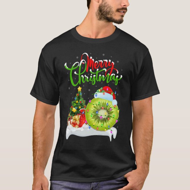 Camiseta Kiwi Fruit   Xmas Decorations Santa Kiwi Fruit Chr (Frente)