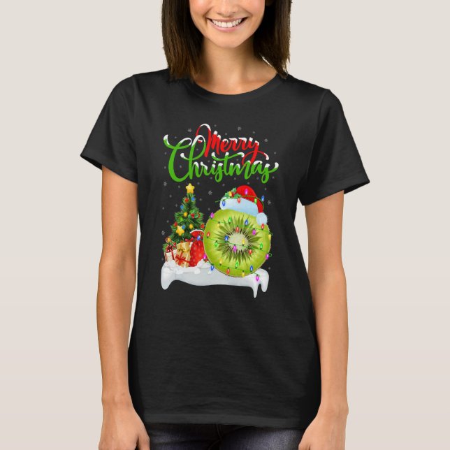 Camiseta Kiwi Fruit   Xmas Decorations Santa Kiwi Fruit Chr (Frente)
