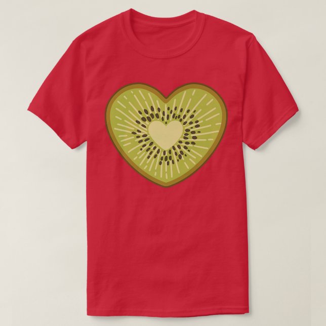 Camiseta Kiwi Heart Shaped Vegan Kiwis Lover (Frente do Design)