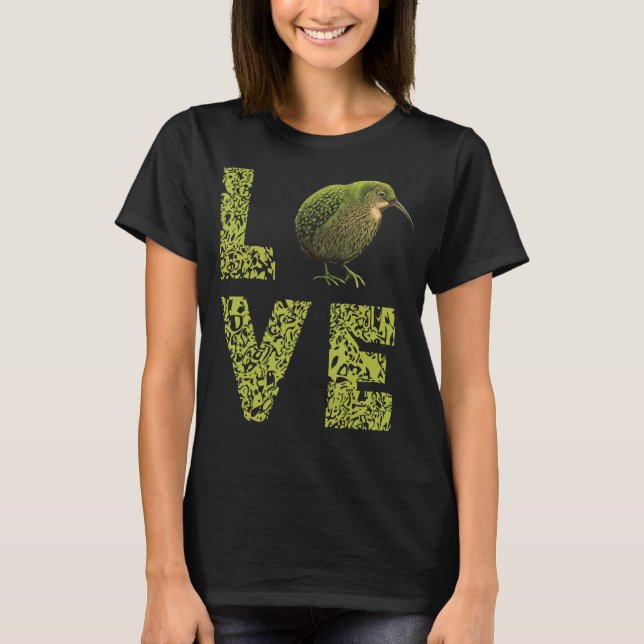 Camiseta Kiwi, Nova Zelândia, ama o pássaro voador (Frente)