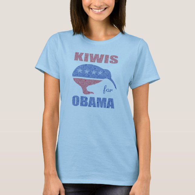 Camiseta Kiwis para Obama Mulheres Nova Zelândia (Frente)