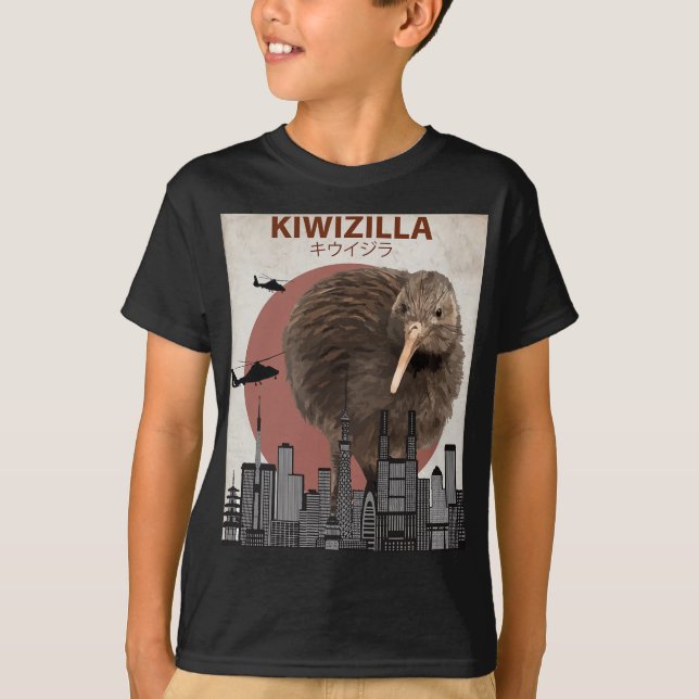 Camiseta Kiwizilla Funny Kiwi New Zealand Bird Lovers Gift  (Frente)