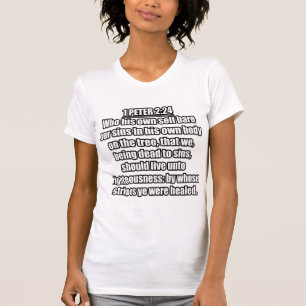 Camiseta (KJV) 1 Pedro 2:24 Versículo Bíblico