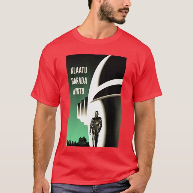 Camiseta Klaatu Barada Nikto Robot Gort SiFi funny friends (Frente)