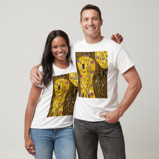 Camiseta Klimt Inspirou Dourada Arte Nouveau O Beijo