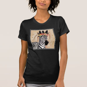 Camiseta Klimt Zebra   Coroa De Flores
