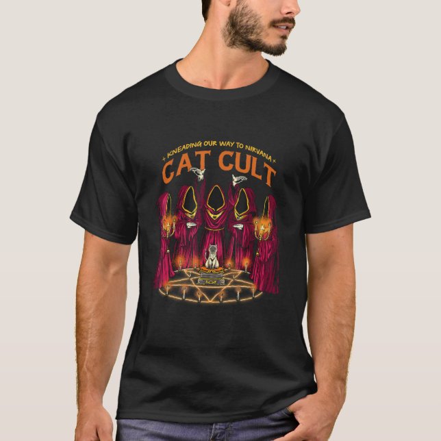 Camiseta Kneading our way to Nirvana Cat Cult Occult Art (Frente)