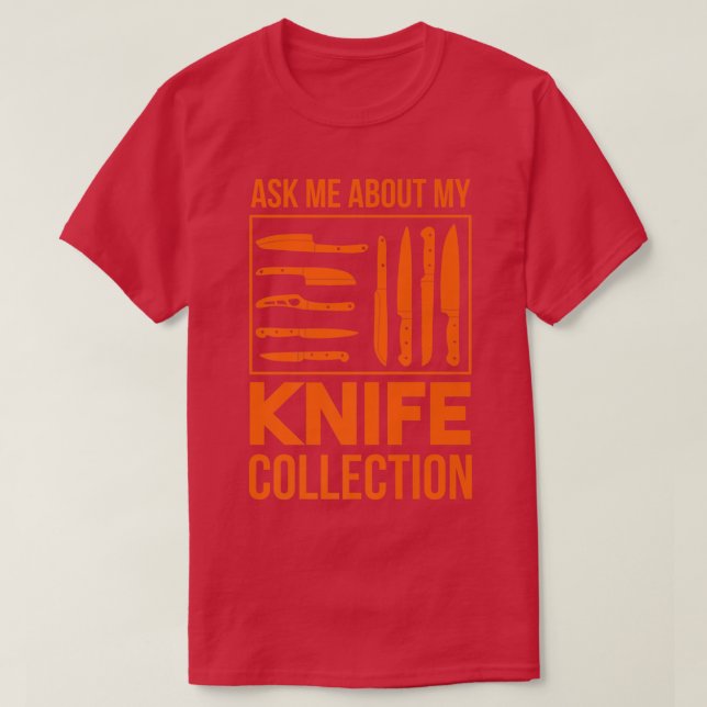 Camiseta Knife Collection Throwing Knife Chefs & Kitchen Ch (Frente do Design)