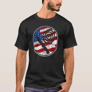 Camiseta Knife Jogando Bandeira Americana Vintage Knife Thr