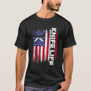 Camiseta Knife Life US Flag Knifeaholic Knives Collecting