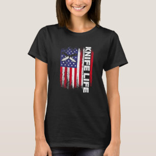 Camiseta Knife Life US Flag Knifeaholic Knives Collecting