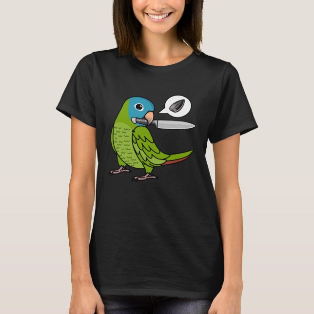 Camiseta Knife Parrot Quer Seeds I Blue coroado Conure (Frente)
