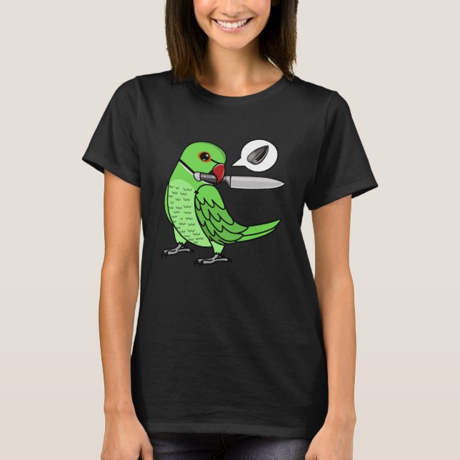 Camiseta Knife Parrot quer Seeds I Green Indian Ringneck (Frente)