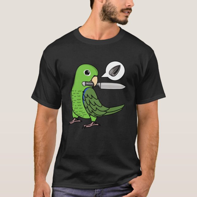 Camiseta Knife Parrot Quer Seeds I Green Parrotlet (Frente)
