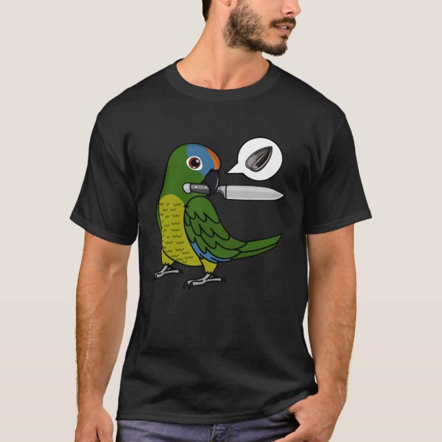 Camiseta Knife Parrot Quer Seeds I Peach fronted Conure (Frente)