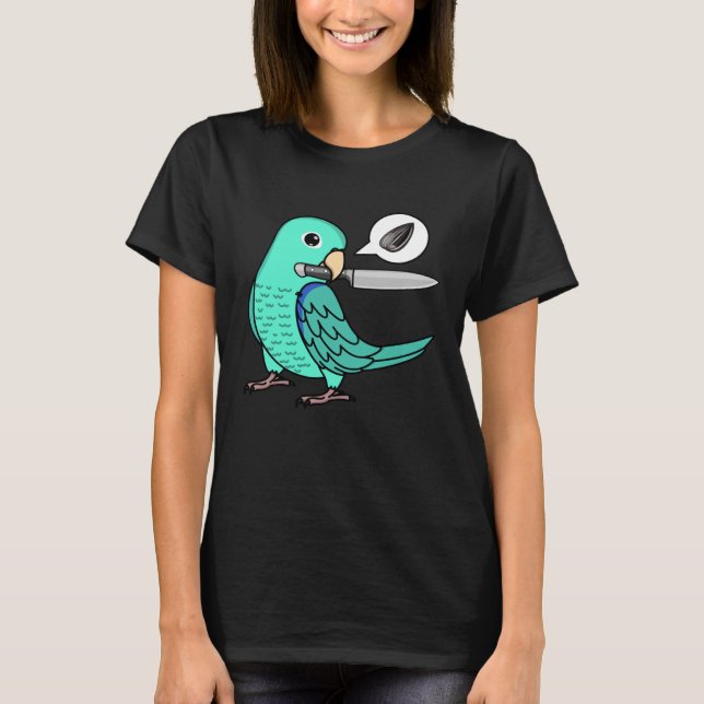 Camiseta Knife Parrot Quer Seeds I Turquoise Parrotlet (Frente)